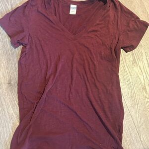 Women's V-Neck Maroon Top